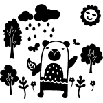 Sticker nounours dans les bois Sticker nounours dans les bois