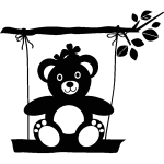 Sticker nounours sur une balançoire Sticker nounours sur une balançoire