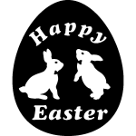 Sticker oeuf de pques avec des lapins