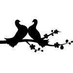 Sticker oiseaux amoureux design Sticker oiseaux amoureux design
