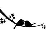 Sticker oiseaux amoureux sur une branche Sticker oiseaux amoureux sur une branche