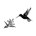Sticker oiseau et bourgeon de fleur