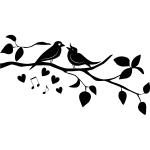 Sticker l'oiseau chantant d'amour Sticker l'oiseau chantant d'amour