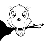 Sticker oiseaux aux grands yeux Sticker oiseaux aux grands yeux