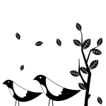 Sticker oiseau au printemps Sticker oiseau au printemps