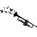 Sticker oiseaux et saxophone Sticker oiseaux et saxophone