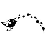 Sticker oiseau sous la pluie Sticker oiseau sous la pluie