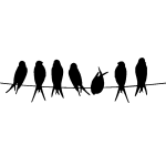 Sticker oiseaux sur un fil Sticker oiseaux sur un fil