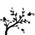 Sticker oiseaux survolant un arbre Sticker oiseaux survolant un arbre