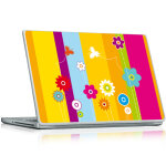 Sticker ordinateur champs de fleurs