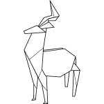 Sticker origami cerf Sticker origami cerf