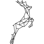 Sticker origami cerf galopant Sticker origami cerf galopant