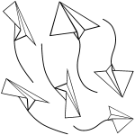Sticker origami cerfs - volants Sticker origami cerfs - volants