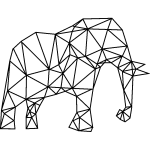 Sticker origami éléphant d'afrique Sticker origami éléphant d'afrique