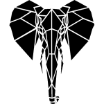 Sticker origami lphant en face
