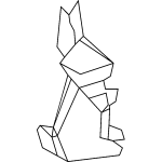 Sticker origami lapin