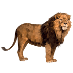 Sticker origami lion