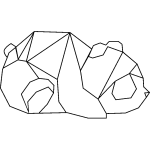 Sticker origami ours allong