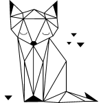 Sticker origami renard zen Sticker origami renard zen