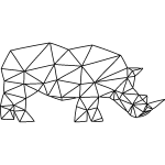 Sticker origami rhinocros