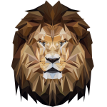 Sticker origami roi lion