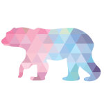 Sticker origami silhouette d'ours