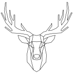 Sticker origami tête de cerf Sticker origami tête de cerf