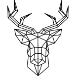 Sticker origami tête de cerf artistique Sticker origami tête de cerf artistique