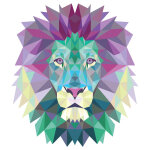 Sticker origami tte de lion