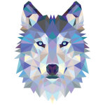 Sticker origami tête de loup Sticker origami tête de loup
