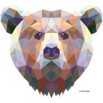 Sticker origami tte d'ours