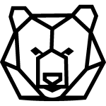Sticker origami tte d'ours design