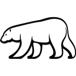 Sticker ours blanc debout