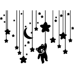 Sticker ours dans le ciel toil