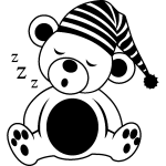 Sticker ours dormeur
