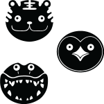 Sticker ours, pingouin et crocodile