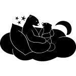 Sticker ours polaires en famille