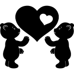 Sticker oursons amoureux Sticker oursons amoureux