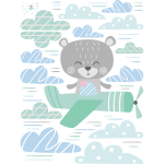Sticker ourson à la conquête des nuages Sticker ourson à la conquête des nuages