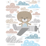 Sticker ourson dans les nuages Sticker ourson dans les nuages