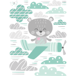 Sticker ourson super pilote de ligne Sticker ourson super pilote de ligne