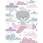 Sticker ourson à la poursuite des nuages Sticker ourson à la poursuite des nuages