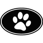 Sticker ovales signe patte