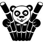 Sticker panda armé de bambous Sticker panda armé de bambous