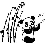 Sticker le panda jouant de la flte
