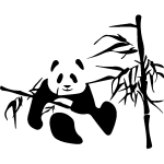 Sticker panda sur un bambou Sticker panda sur un bambou