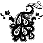 Sticker le paon dans sa belle robe