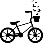 Sticker papillons et bicyclette