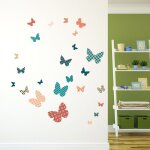 Sticker papillons coloré vert et brun Sticker papillons coloré vert et brun