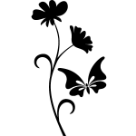 Sticker papillon et fleur Sticker papillon et fleur